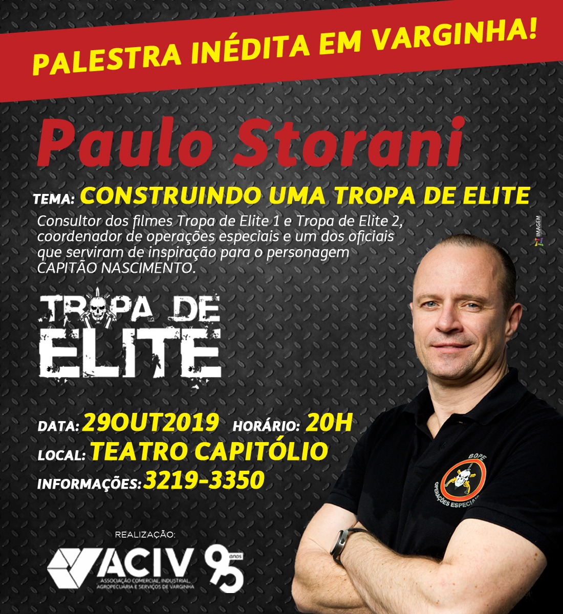 Leia mais sobre o artigo ACIV realizará palestra inédita em Varginha com Paulo Storani
