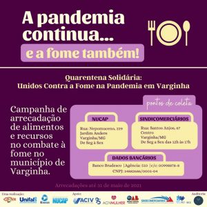 Leia mais sobre o artigo ACIV apoia campanha “Quarentena Solidária: Unidos contra a fome”, realizada pela UNIFAL
