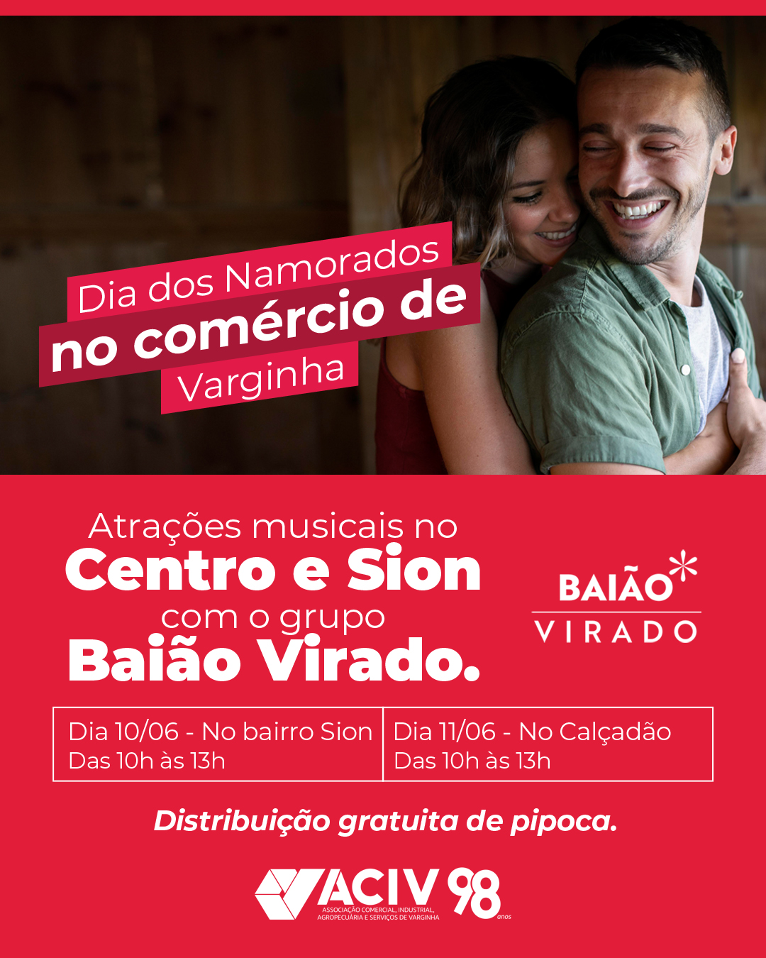 No momento, você está visualizando ACIV realiza ações no Centro e Sion para o Dia dos Namorados