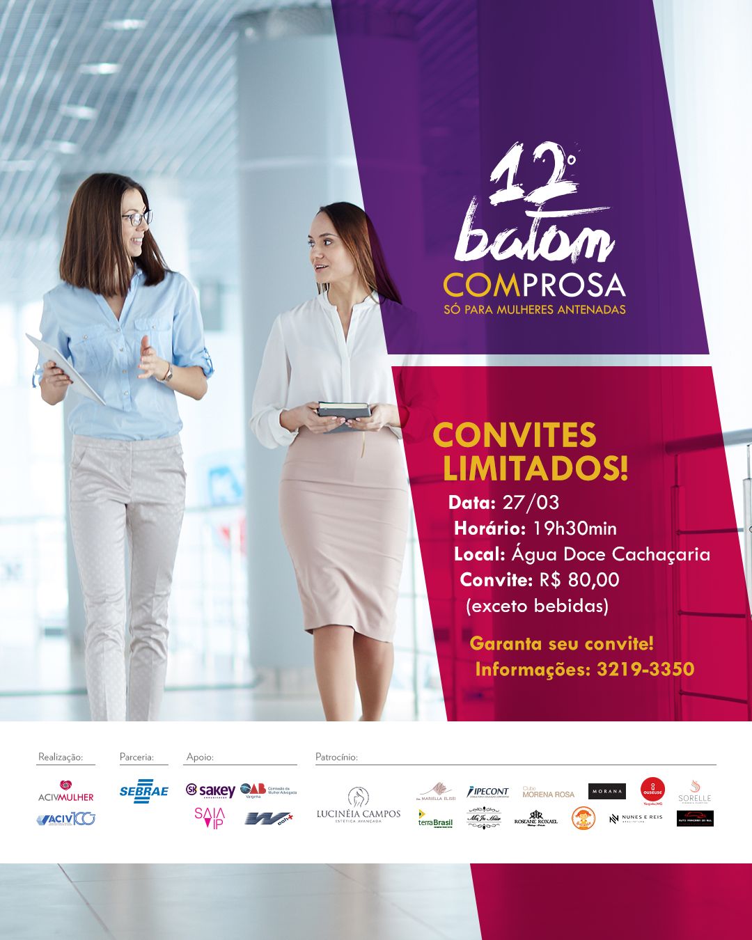 No momento, você está visualizando ACIV Mulher promove o 12º Batom com Prosa: “Mulher que cuida, precisa se cuidar”